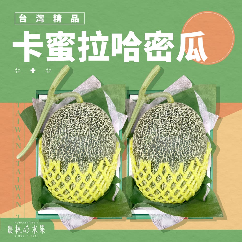 台灣特選卡蜜拉哈密瓜 皮薄肉多 果肉豐厚 精緻禮盒